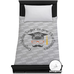 Hipster Graduate Duvet Cover - Twin XL (Personalized)