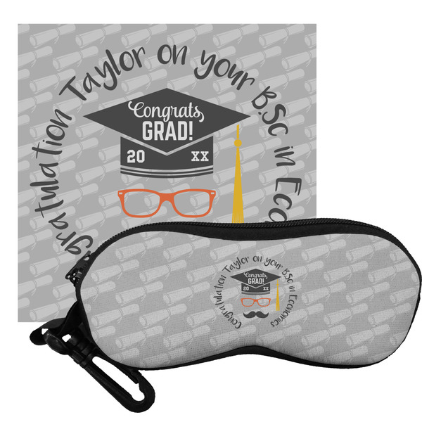 Custom Hipster Graduate Eyeglass Case & Cloth (Personalized)