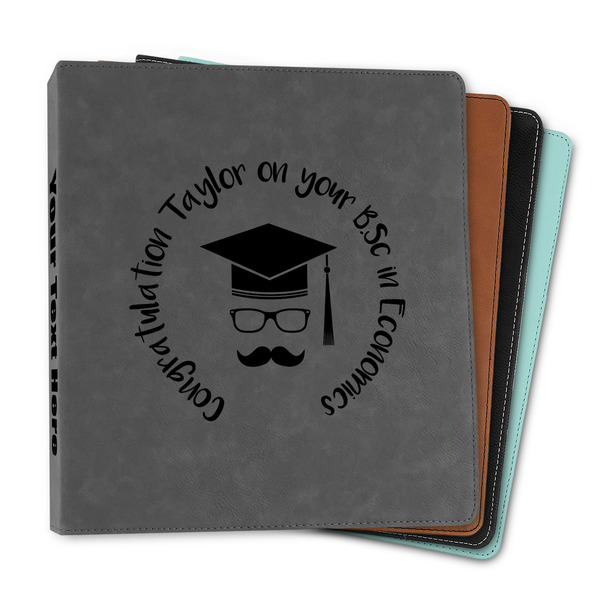 Custom Hipster Graduate Leather Binder - 1" (Personalized)