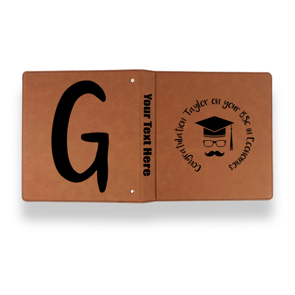 Hipster Graduate Leather Binder - 1" - Rawhide - Back Spine Front View