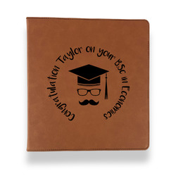 Hipster Graduate Leather Binder - 1" - Rawhide (Personalized)