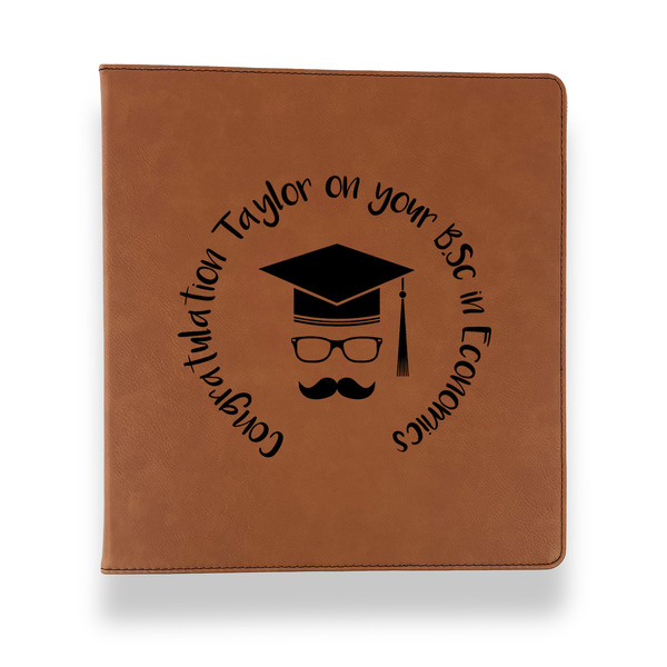 Custom Hipster Graduate Leather Binder - 1" - Rawhide (Personalized)
