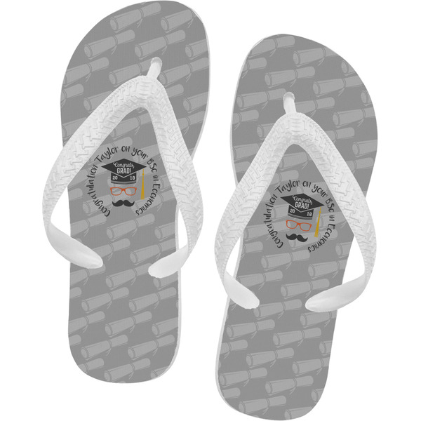 Custom Hipster Graduate Flip Flops - Small (Personalized)
