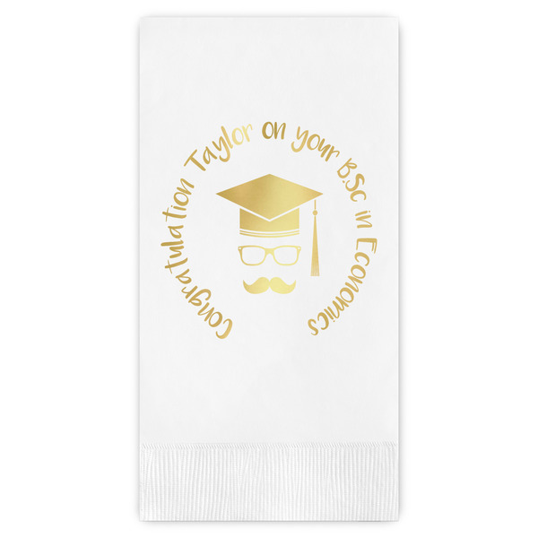 Custom Hipster Graduate Guest Napkins - Foil Stamped (Personalized)