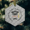 Hipster Graduate Frosted Glass Ornament - Hexagon (Lifestyle)