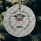 Hipster Graduate Frosted Glass Ornament - Round (Lifestyle)