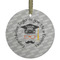 Hipster Graduate Flat Glass Ornament - Round w/ Name or Text