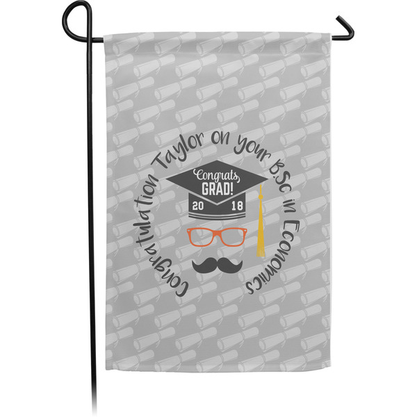 Custom Hipster Graduate Small Garden Flag - Single Sided w/ Name or Text