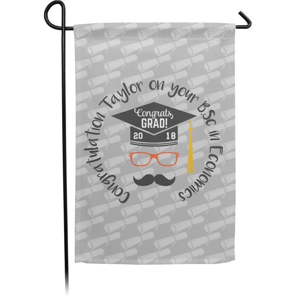 Custom Hipster Graduate Small Garden Flag - Double Sided w/ Name or Text