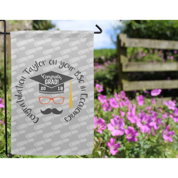 Hipster Graduate Garden Flag - Outside In Flowers
