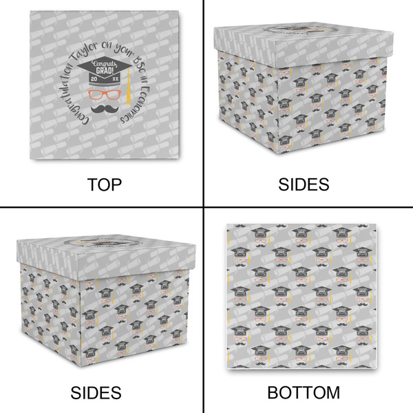 Hipster Graduate Gift Boxes with Lid - Canvas Wrapped - Medium - Approval