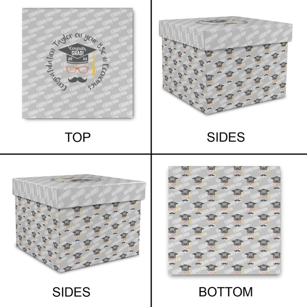Hipster Graduate Gift Boxes with Lid - Canvas Wrapped - X-Large - Approval