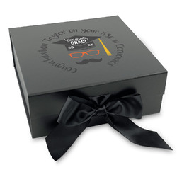 Hipster Graduate Gift Box with Magnetic Lid - Black (Personalized)
