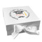 Hipster Graduate Gift Boxes with Magnetic Lid - White - Front