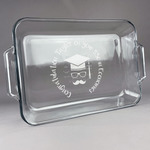 Hipster Graduate Glass Baking and Cake Dish (Personalized)