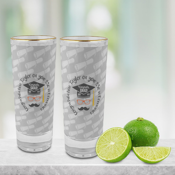 Hipster Graduate Glass Shot Glass - 2 oz - LIFESTYLE