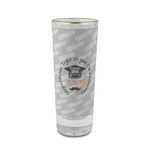 Hipster Graduate 2 oz Shot Glass - Glass with Gold Rim (Personalized)