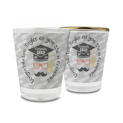 Hipster Graduate Glass Shot Glass - 1.5 oz (Personalized)