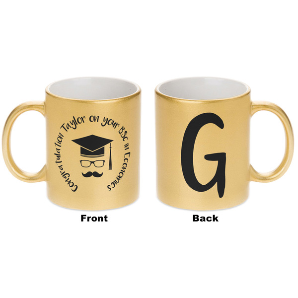 Hipster Graduate Gold Mug - Apvl