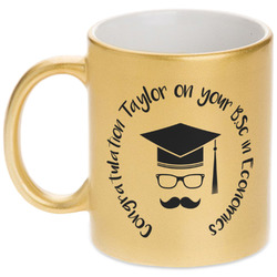 Hipster Graduate Metallic Mug (Personalized)