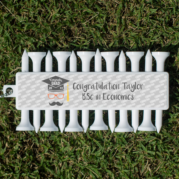 Custom Hipster Graduate Golf Tees & Ball Markers Set (Personalized)
