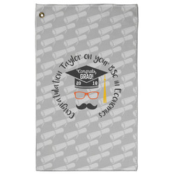 Hipster Graduate Golf Towel - Poly-Cotton Blend w/ Name or Text