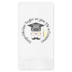 Hipster Graduate Guest Napkins - Full Color - Embossed Edge (Personalized)
