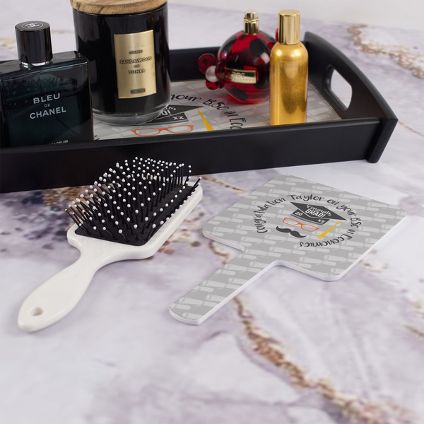 Hipster Graduate Hand Mirror - With Hair Brush