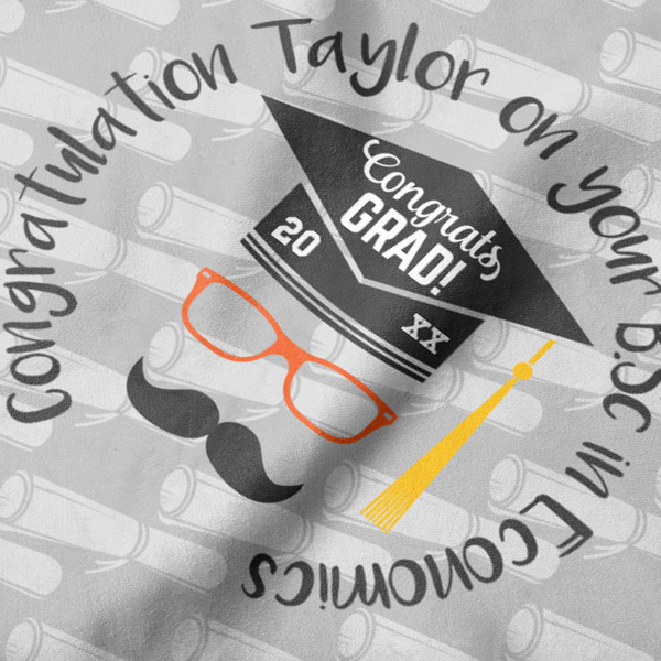 Hipster Graduate Hooded Baby Towel- Detail Close Up