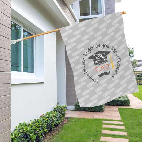 Hipster Graduate House Flags - Single Sided - LIFESTYLE