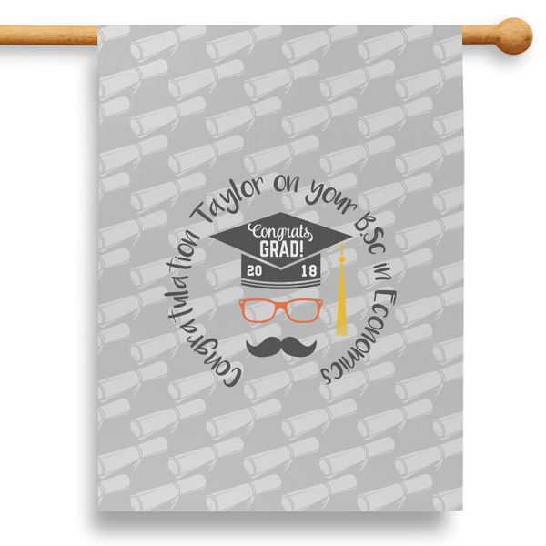 Custom Hipster Graduate 28" House Flag (Personalized)