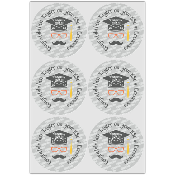 Hipster Graduate Icing Circle - Large - Set of 6