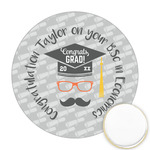 Hipster Graduate Printed Cookie Topper - Round (Personalized)