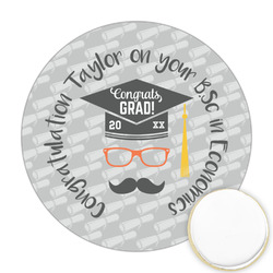 Hipster Graduate Printed Cookie Topper - Round (Personalized)