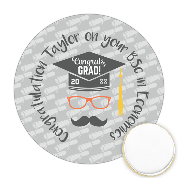 Custom Hipster Graduate Printed Cookie Topper - 2.5" (Personalized)