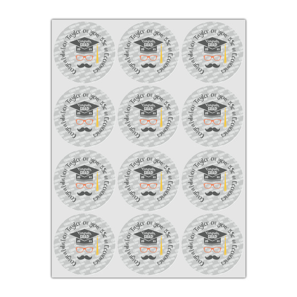 Hipster Graduate Icing Circle - Small - Set of 12