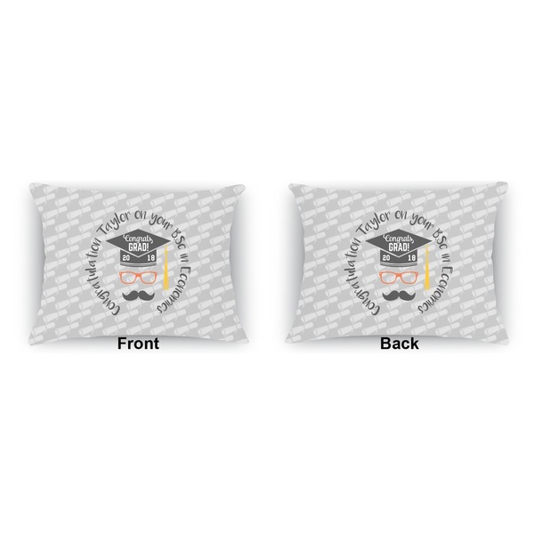 Hipster Graduate Indoor Rectangular Burlap Pillow (Front and Back)