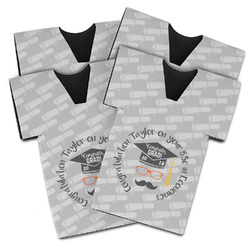 Hipster Graduate Jersey Bottle Cooler - Set of 4 (Personalized)