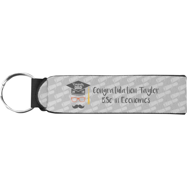 Custom Hipster Graduate Neoprene Keychain Fob (Personalized)