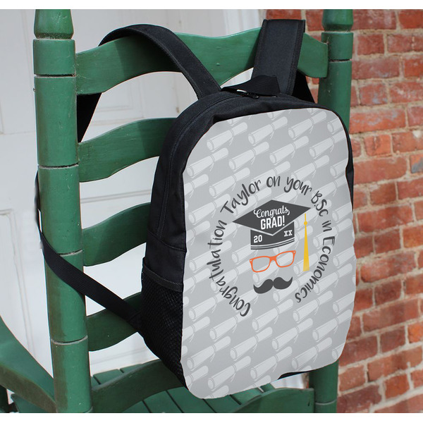 Hipster Graduate Kids Backpack - In Context