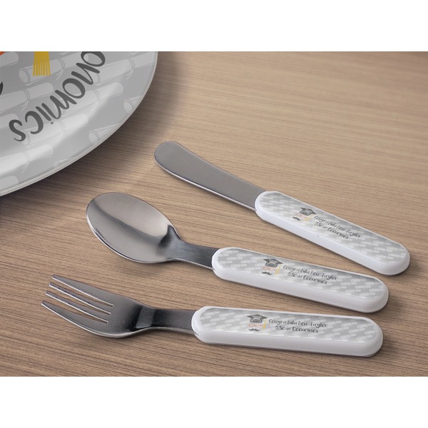 Hipster Graduate Kids Flatware w/ Plate