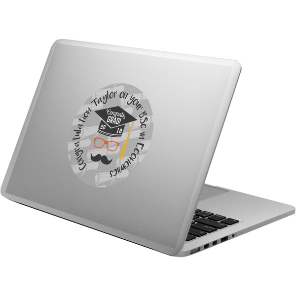 Custom Hipster Graduate Laptop Decal (Personalized)