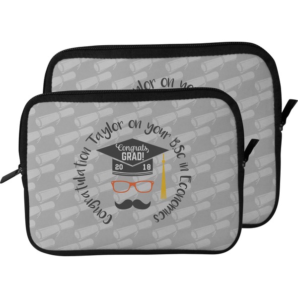 Hipster Graduate Laptop Sleeve (Size Comparison)