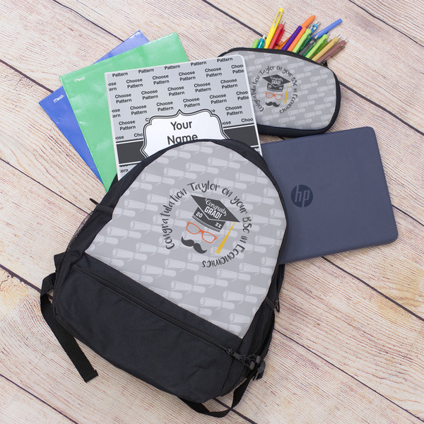 Hipster Graduate Large Backpack - Black - With Stuff