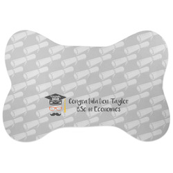 Hipster Graduate Bone Shaped Dog Food Mat (Personalized)