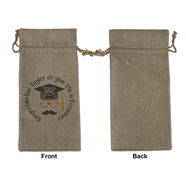 Hipster Graduate Large Burlap Gift Bags - Front Approval