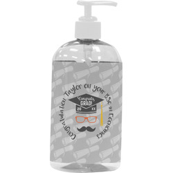 Hipster Graduate Plastic Soap / Lotion Dispenser (16 oz - Large - White) (Personalized)