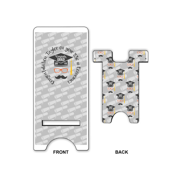 Hipster Graduate Large Phone Stand - Front & Back
