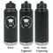 Hipster Graduate Laser Engraved Water Bottles - 2 Styles - Front & Back View