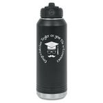 Hipster Graduate Water Bottle - Laser Engraved - Front (Personalized)
